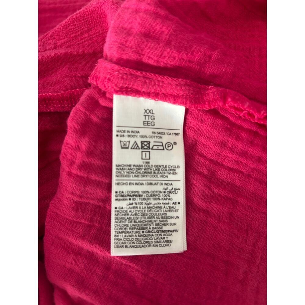 Old Navy Pink Gauze Shirred Midi Dress Adjustable Strap Women's Size XXL - Picture 7 of 8
